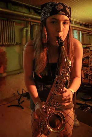 hannah playing saxophone