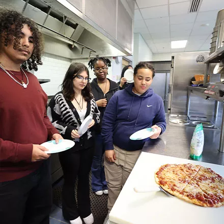 road to oneonta highshool students make pizza