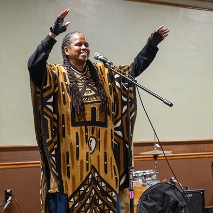 Performer at Black History Month Event with Vice Chancellor