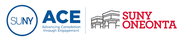 Joint graphic showing logos for SUNY, ACE and SUNY Oneonta