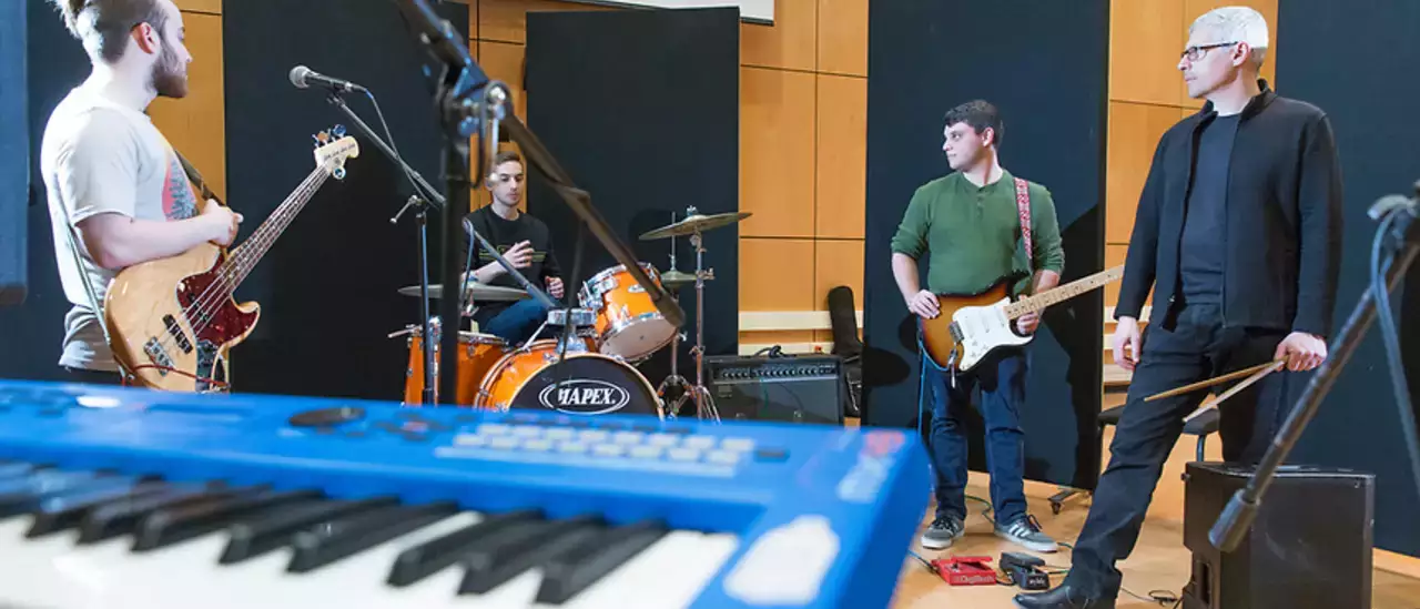 Prof. Pignato Rehearsing with the Jam Band Ensemble