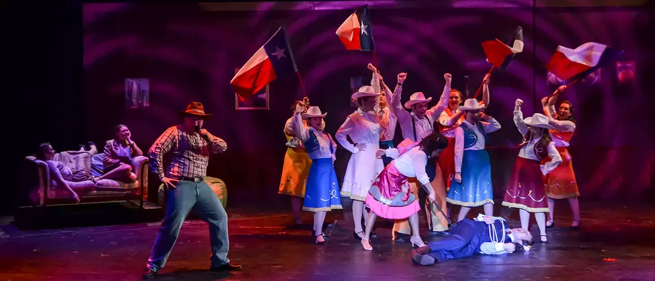 Dancers in the musical 9 to 5 at SUNY Oneonta