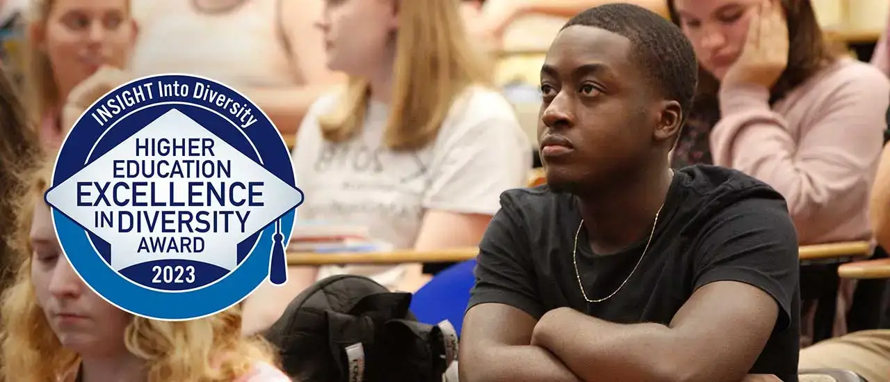 Student in IRC lecture hall 