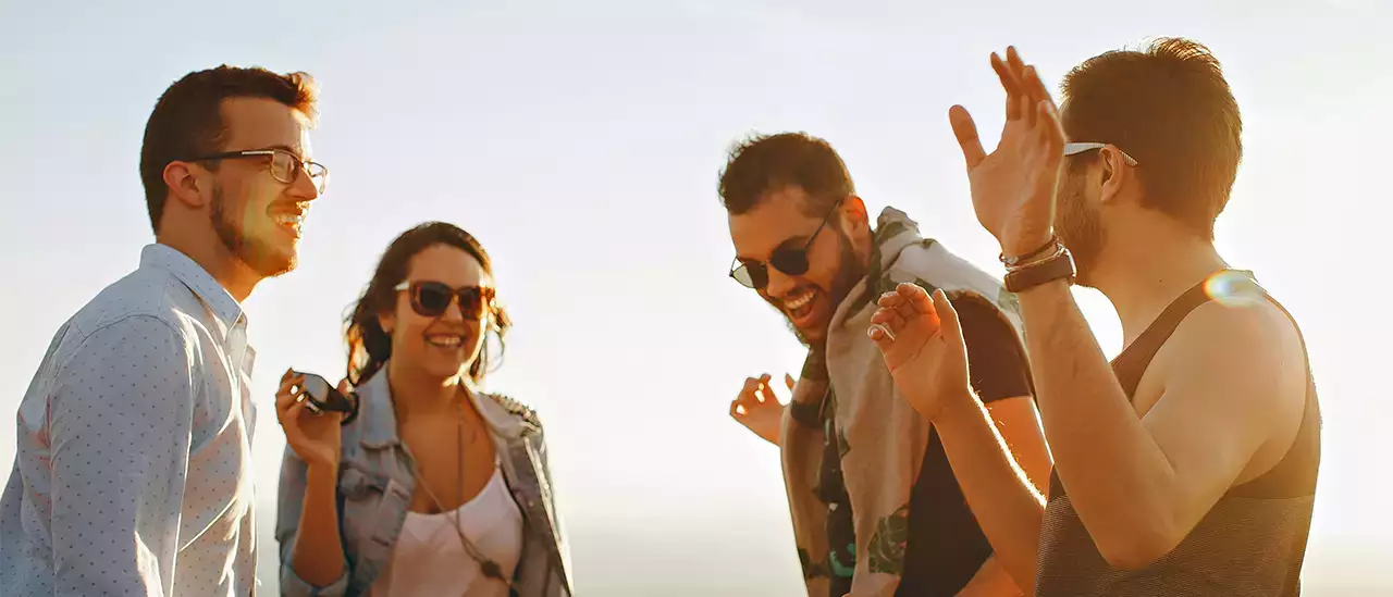 Group of people laughing