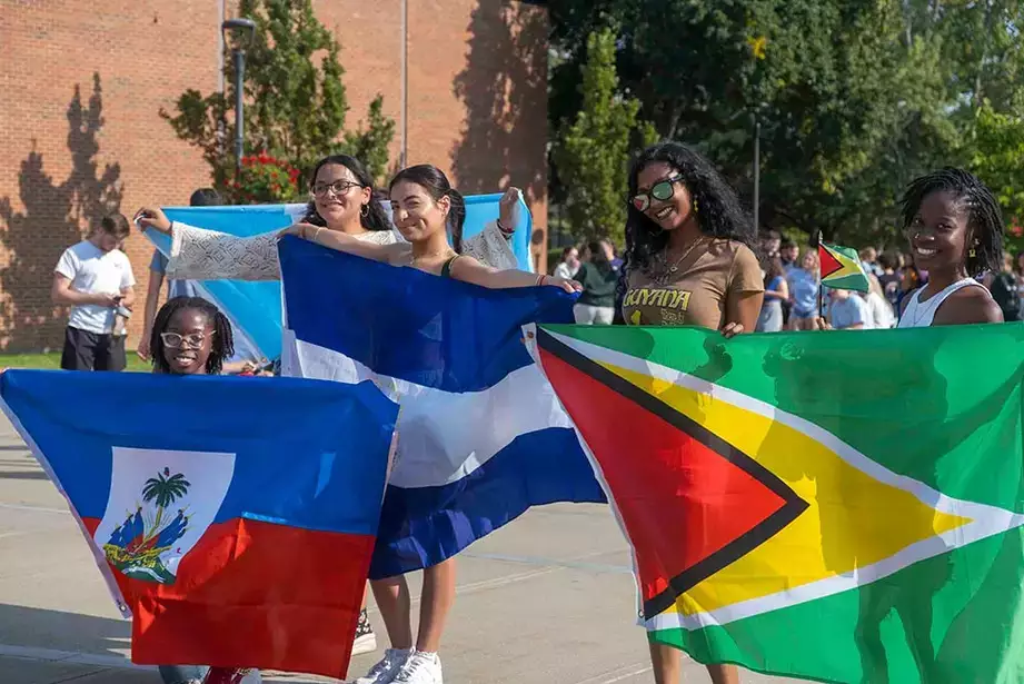 Flags are displayed during the Parade of Nations