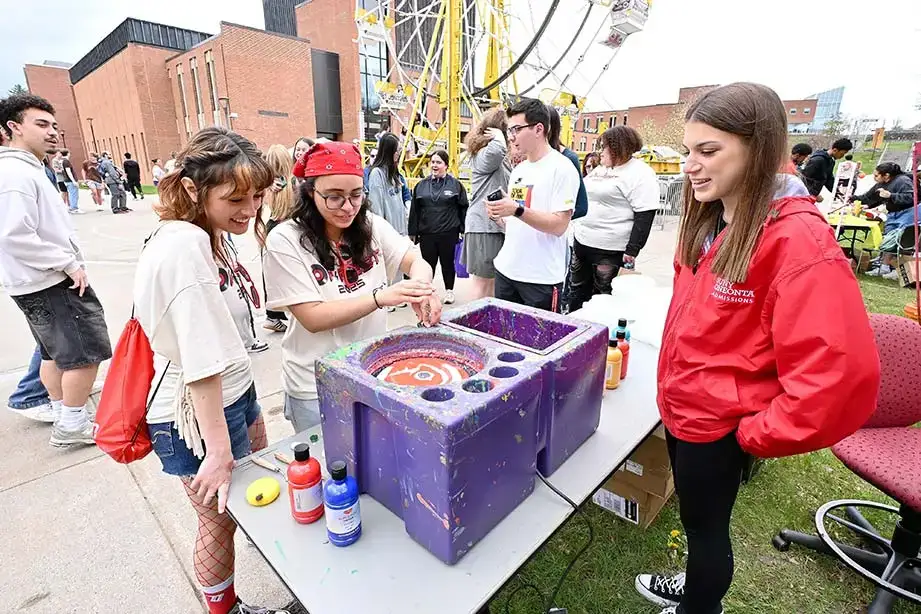 Students take part in an activity on the quad during 2025 Oh-Fest Carnival.