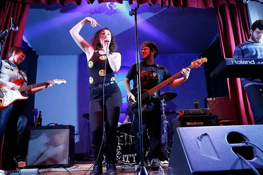 Band Hello Seattle performs a live concert.