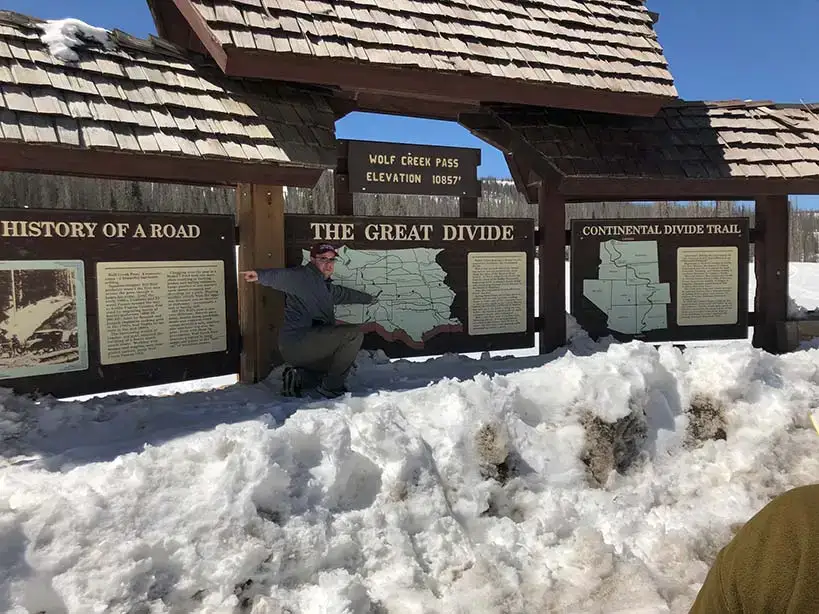 Dr. Chris Karmosky explains drainage patterns at the continental divide.