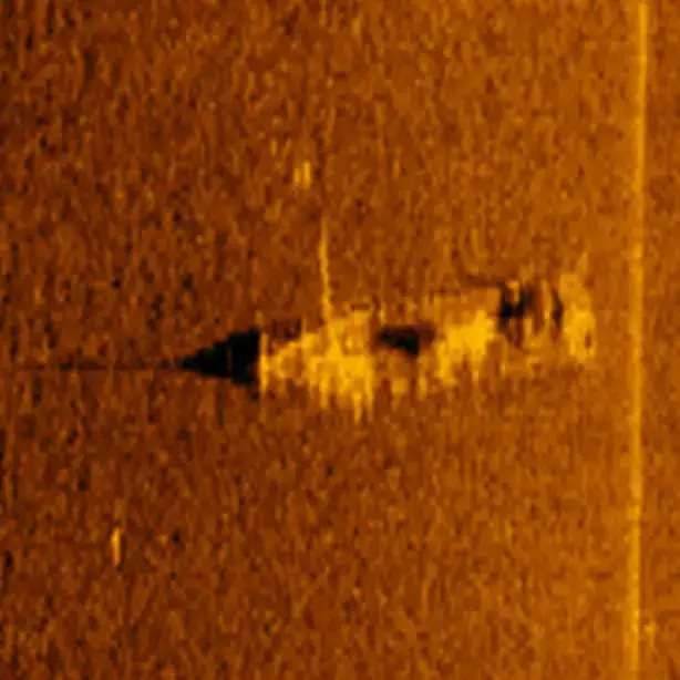 Radar scan of the ship wreck.