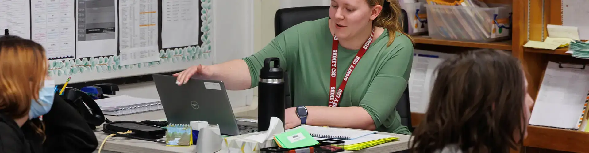 Elementary education student teacher in the classroom