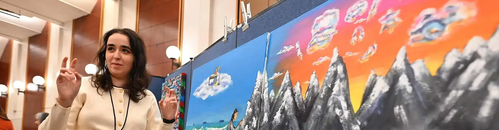 Student presents their project during the 2025 Student Research & Creative Activity Showcase.