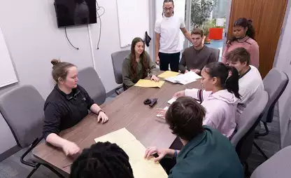 Accounting students gaining hands-on experience during the Volunteer Income Tax Assistance event.