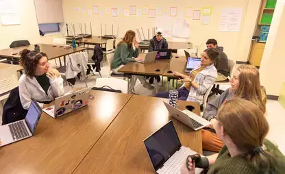 Graduate education students studying math and education technology.