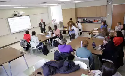 Students of Adolescent Education learning in the classroom.