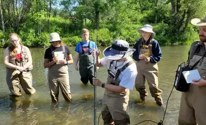 Students learn first-hand about the ecology of streams and rivers.