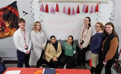 Elementary education students work together during block semester