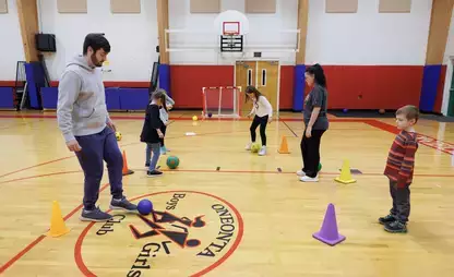 Exercise Science students take part in an exercise workshop with the Little Red Dragons Program