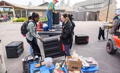 Students set up for Red Dragon Open