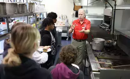 Students learn about commercial kitchens at the Road to Oneonta