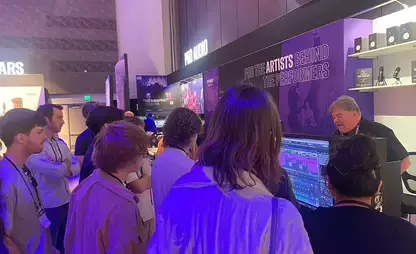 Students attend the NAMM show