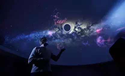 Assistant Professor of Physics & Astronomy Josh Nollenberg lectures to his “Big Bang and the Formation of the Universe” class