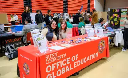 Members of the Office of Global Education represent their organization at the Club Expo
