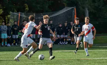 Men's soccer action shot