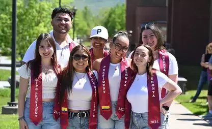 Graduating senior leaders pose at the Spring Pass Through the Pillars event