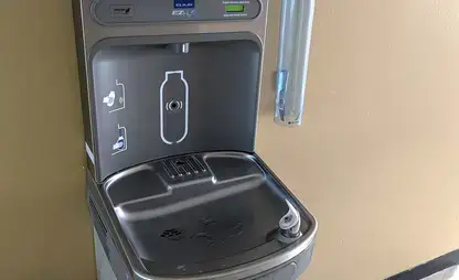 One of many water bottle refilling stations available to students and faculty