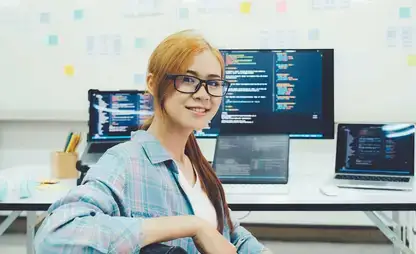 Female computer science intern