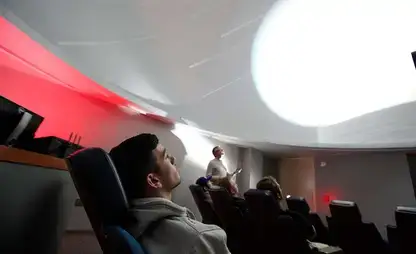 Students learn about astronomy in the University Planetarium