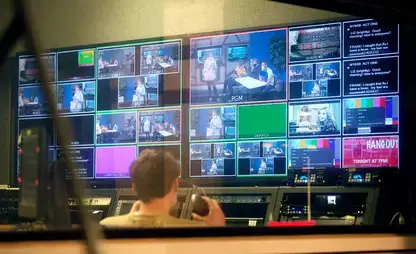 Control room at the Communication Media studios