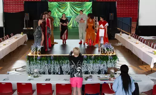 Preparing to start the annual fashion show.