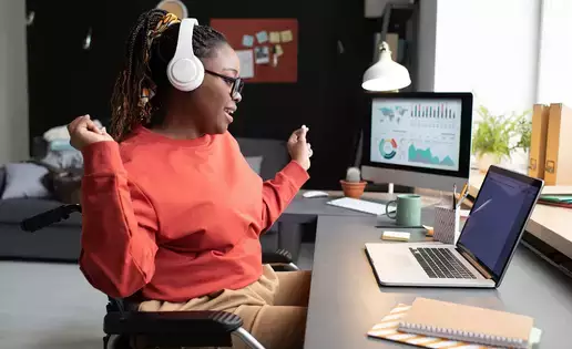 Woman working on music contracts