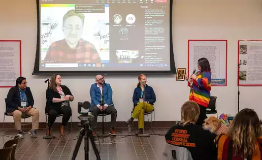 A panel of experts participates in the PRISM conference at SUNY Oneonta