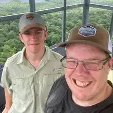 Ice cave student with professor