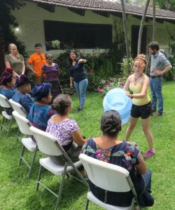Constance Finnerty teaching Mayan Community Leaders about how to use water filters