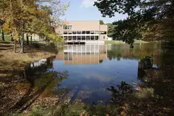 Overlooking the Hunt Union Pond with the Hut Union in the background
