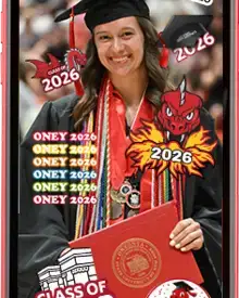 iPhone with graduate and GIPHYs for 2026