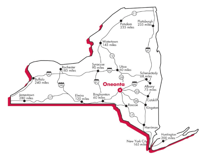 SUNY Oneonta on the map