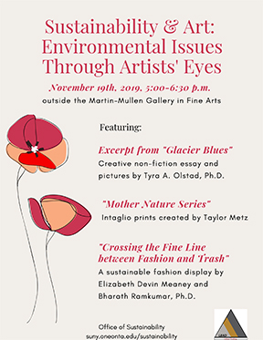 Poster for Sustainability and Art Event, 11/19/19 Poster for Sustainability and Art Event, 11/19/19