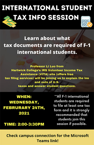 International Student Tax info Session