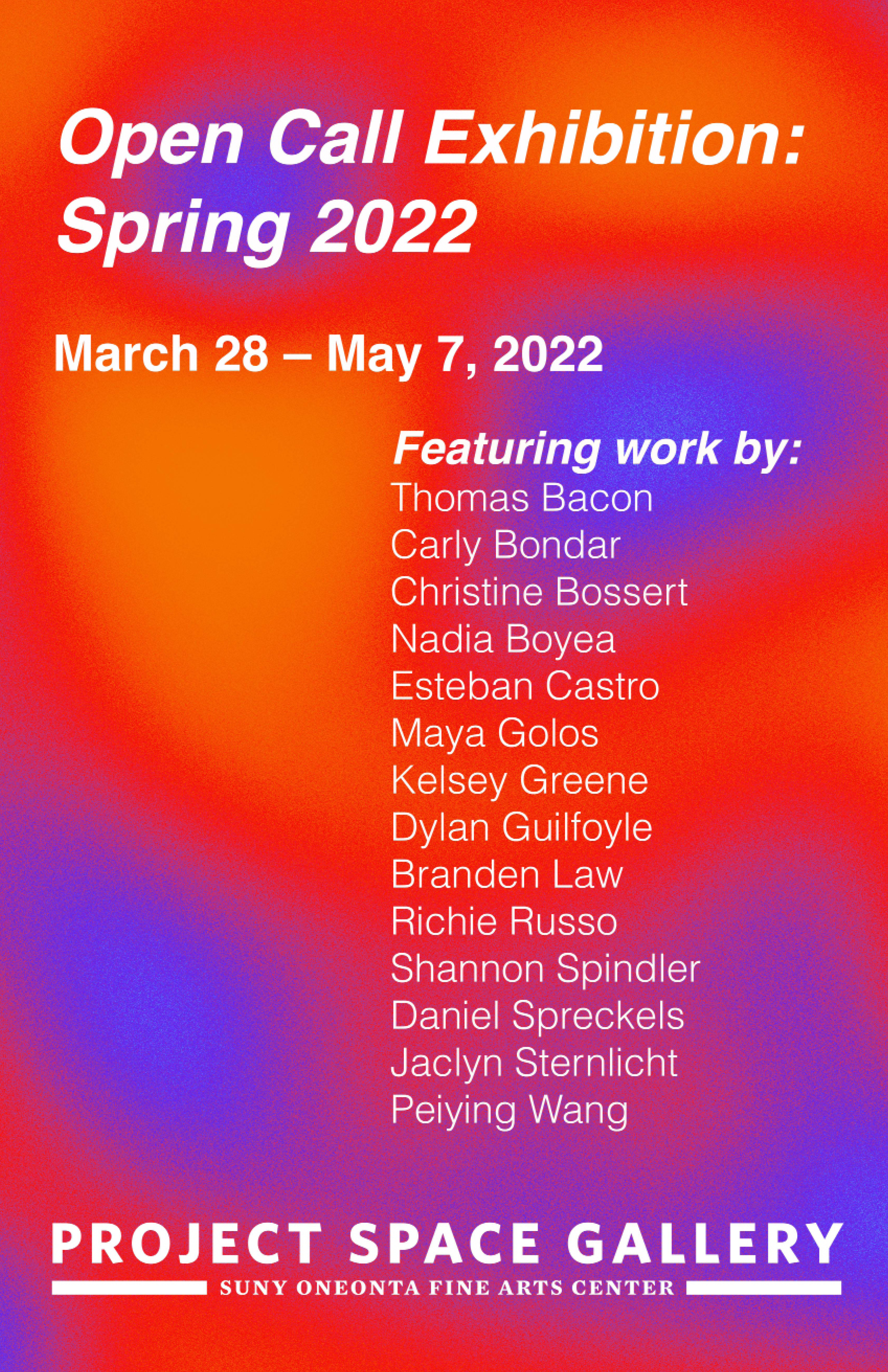 Suny Oneonta 2022 Calendar Exhibitions | Project Space Gallery And Gallery Lobby | Suny Oneonta